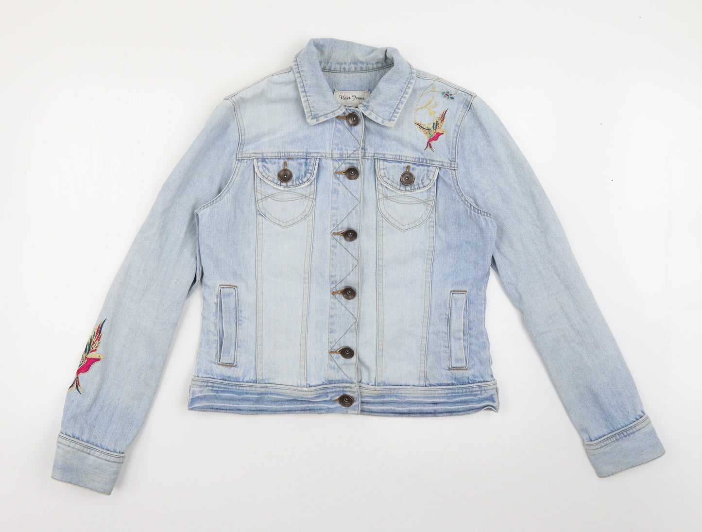 NEXT Womens Blue   Jacket  Size 14  Button - Bird Floral