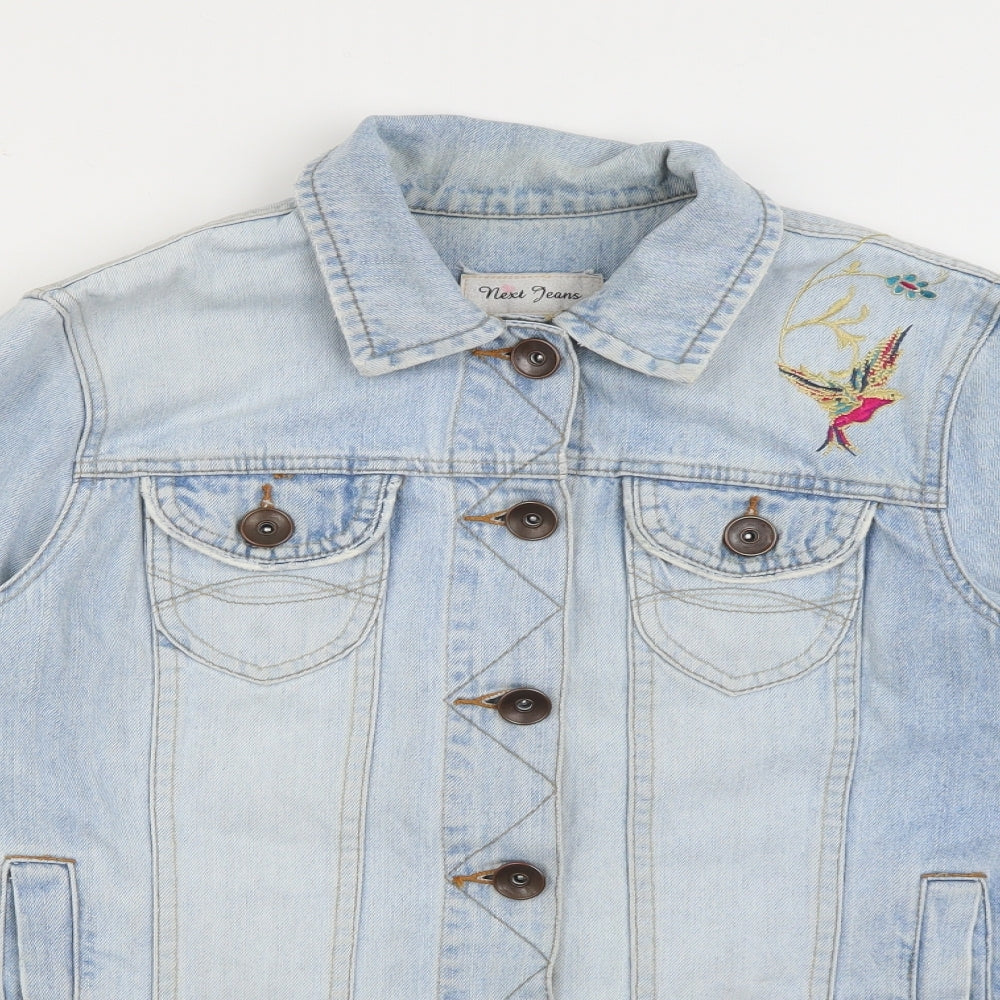 NEXT Womens Blue   Jacket  Size 14  Button - Bird Floral