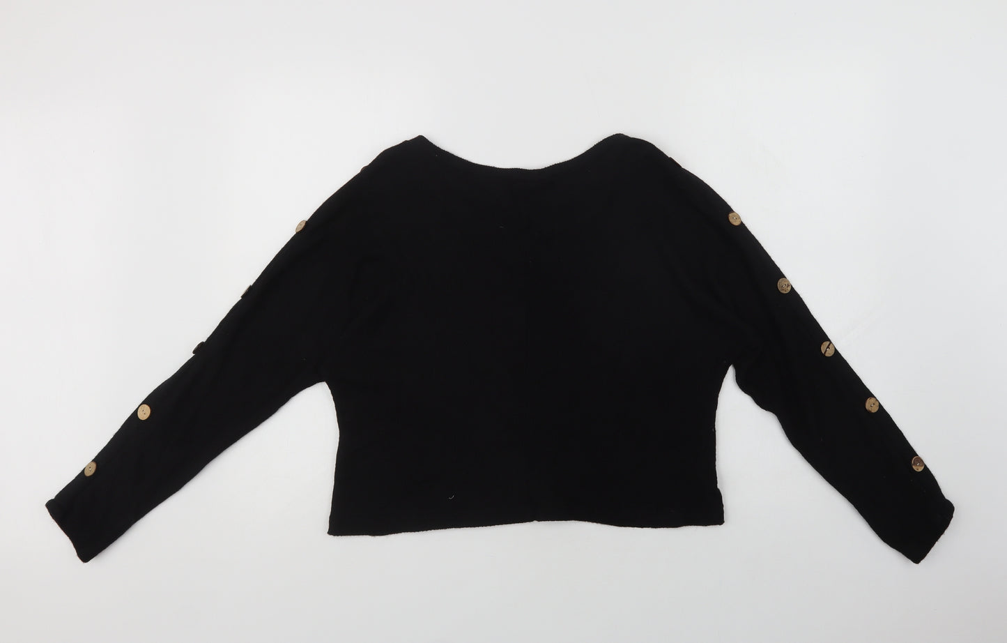 Quiz Womens Black Round Neck  Viscose Pullover Jumper Size S