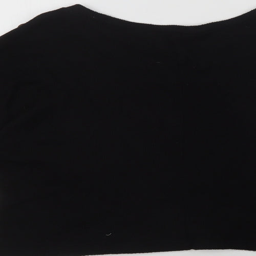 Quiz Womens Black Round Neck  Viscose Pullover Jumper Size S