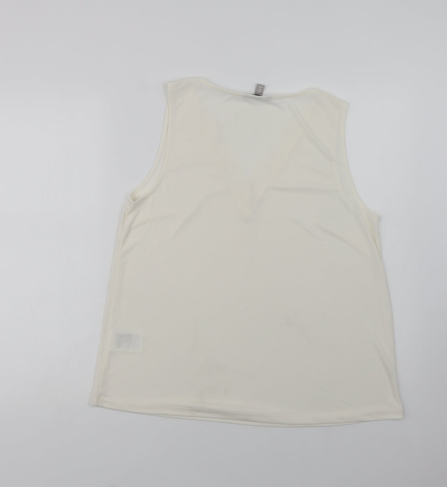 H&M Womens Ivory  Polyester Basic Blouse Size M V-Neck - Lace Detail