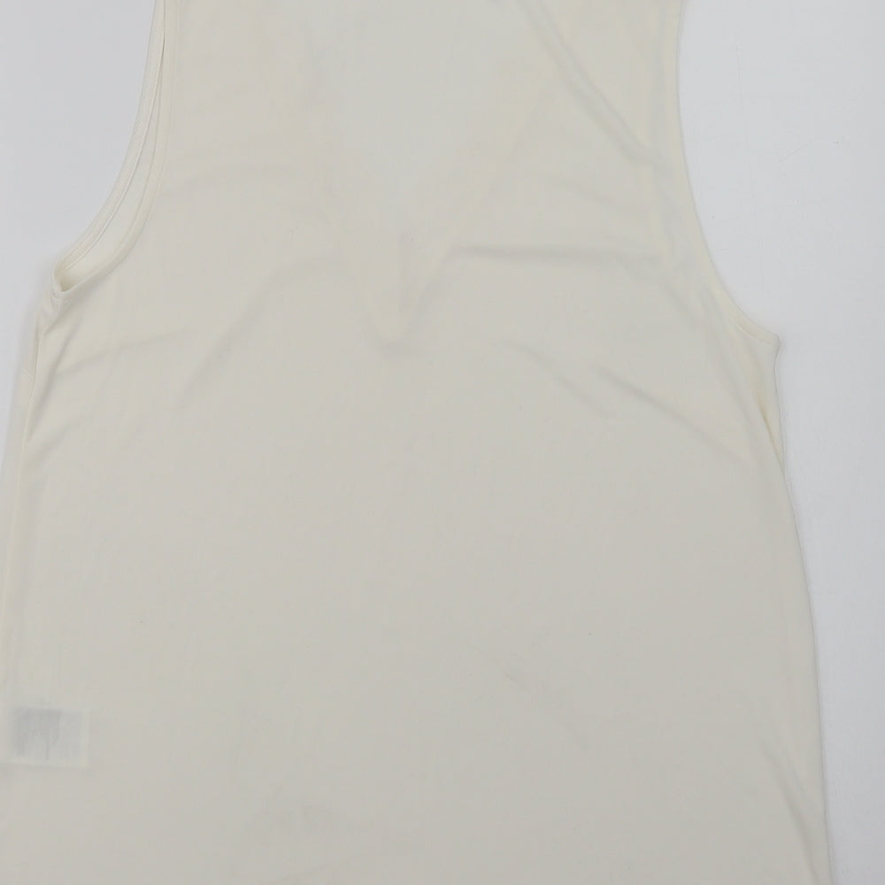 H&M Womens Ivory  Polyester Basic Blouse Size M V-Neck - Lace Detail