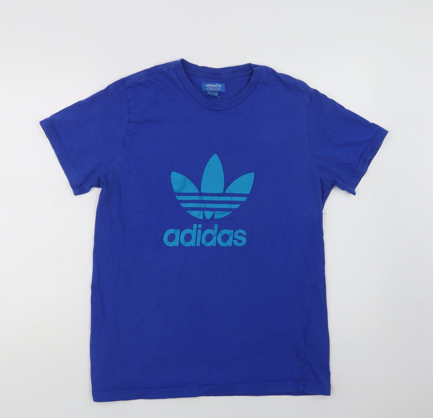 adidas Mens Blue  Cotton  T-Shirt Size L Crew Neck