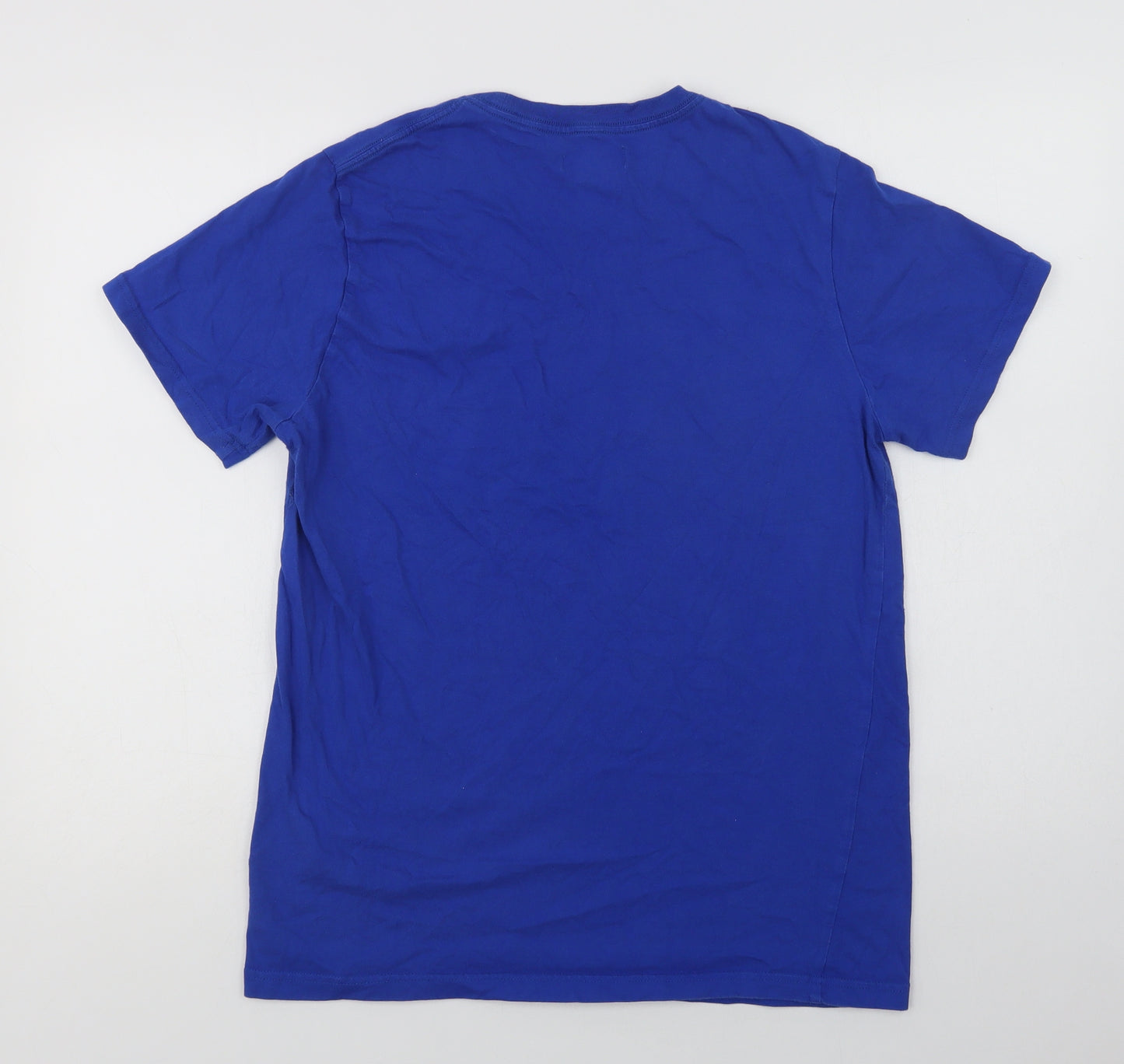 adidas Mens Blue  Cotton  T-Shirt Size L Crew Neck