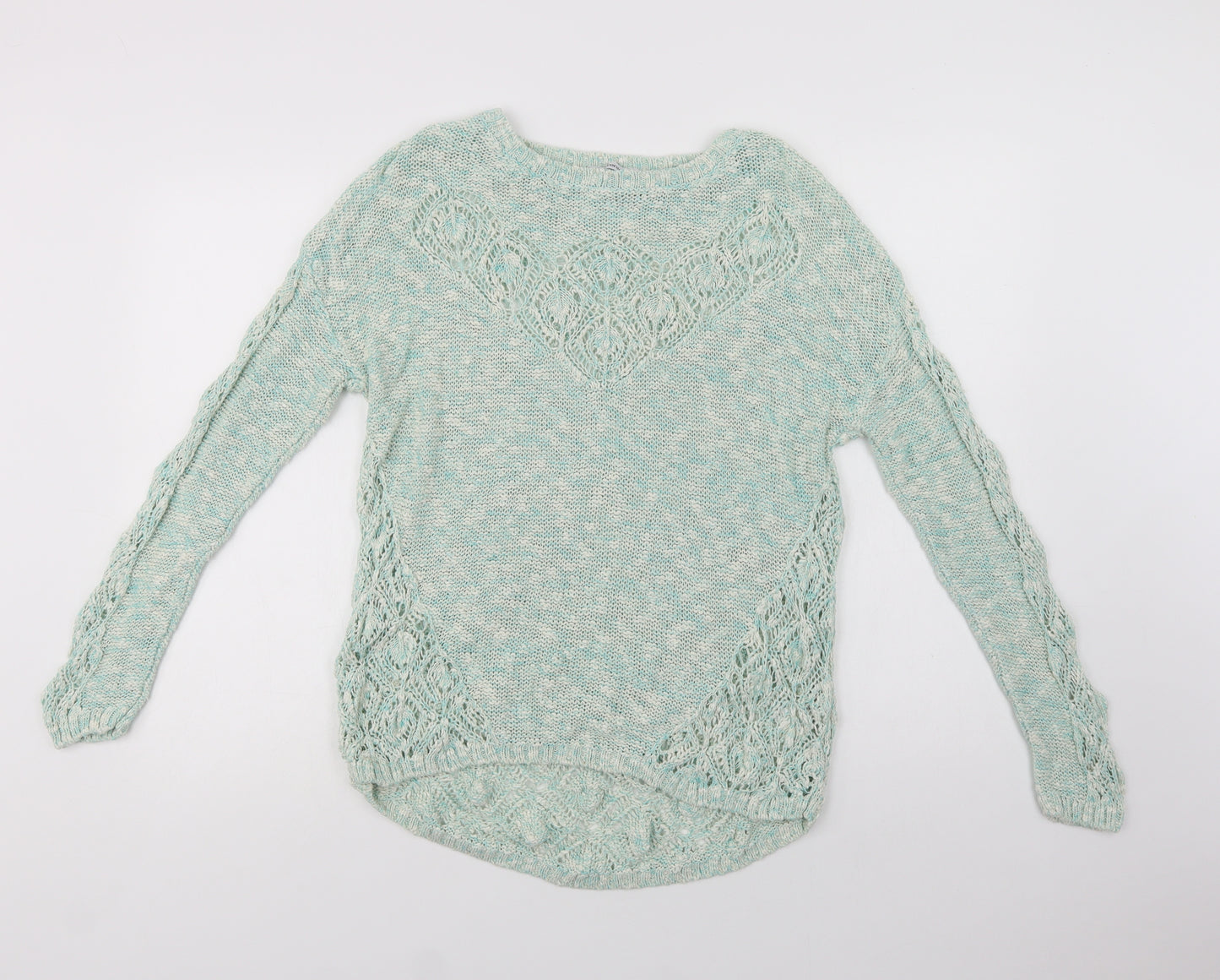 George Womens Green Crew Neck  Cotton Pullover Jumper Size 14
