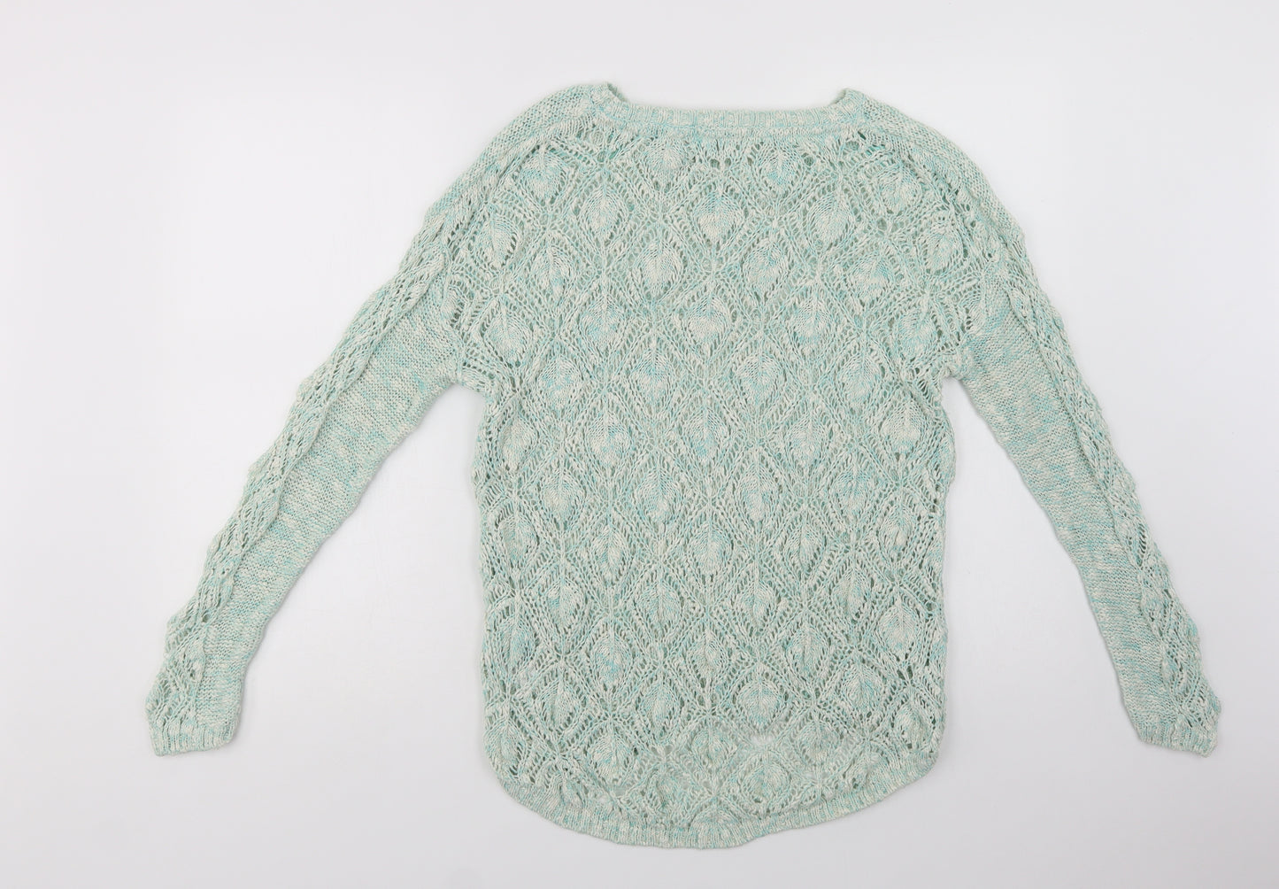 George Womens Green Crew Neck  Cotton Pullover Jumper Size 14