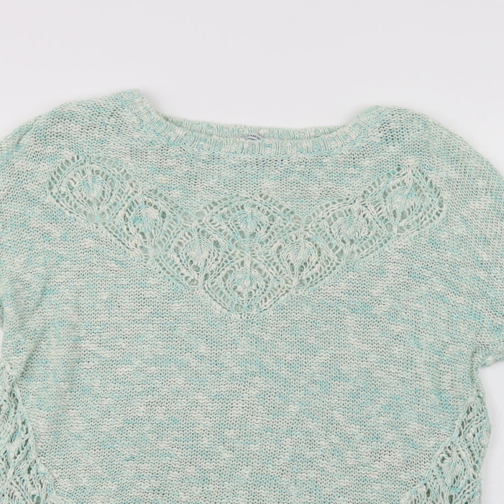 George Womens Green Crew Neck  Cotton Pullover Jumper Size 14