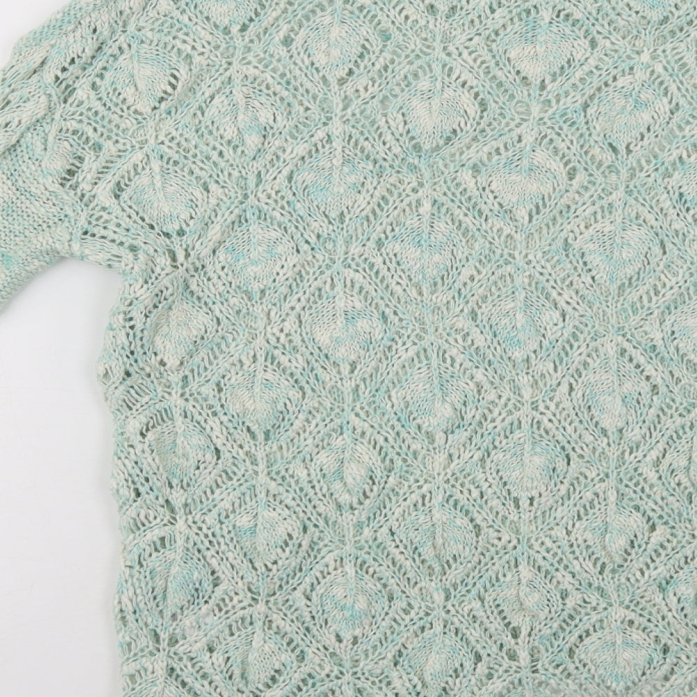 George Womens Green Crew Neck  Cotton Pullover Jumper Size 14