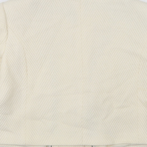 Marks and Spencer Womens Ivory   Pea Coat Coat Size 12  Snap