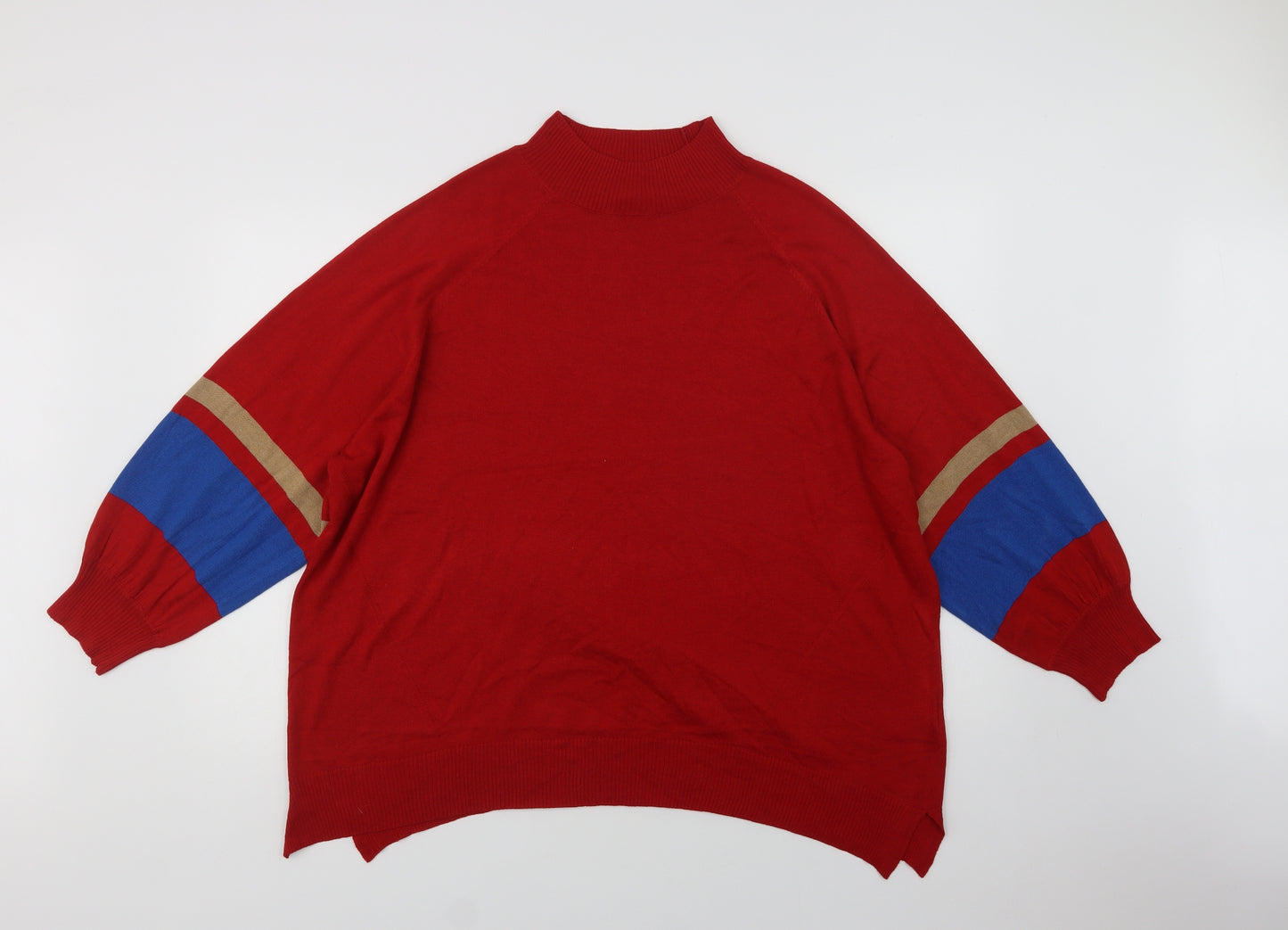 NEXT Womens Red Mock Neck  Polyacrylate Fibre Pullover Jumper Size XL