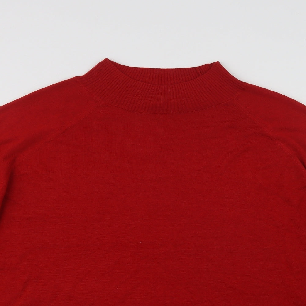 NEXT Womens Red Mock Neck  Polyacrylate Fibre Pullover Jumper Size XL