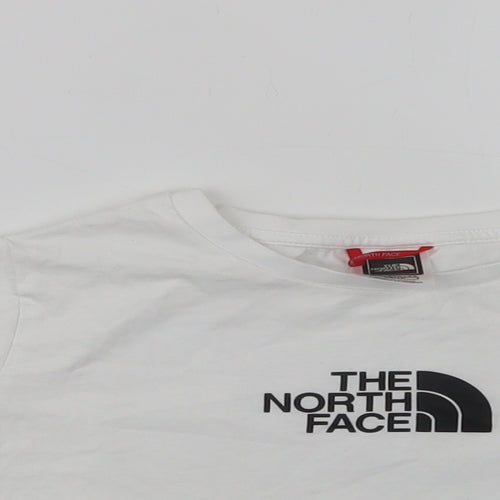 The North Face Girls White  Cotton Cropped T-Shirt Size 4-5 Years Crew Neck