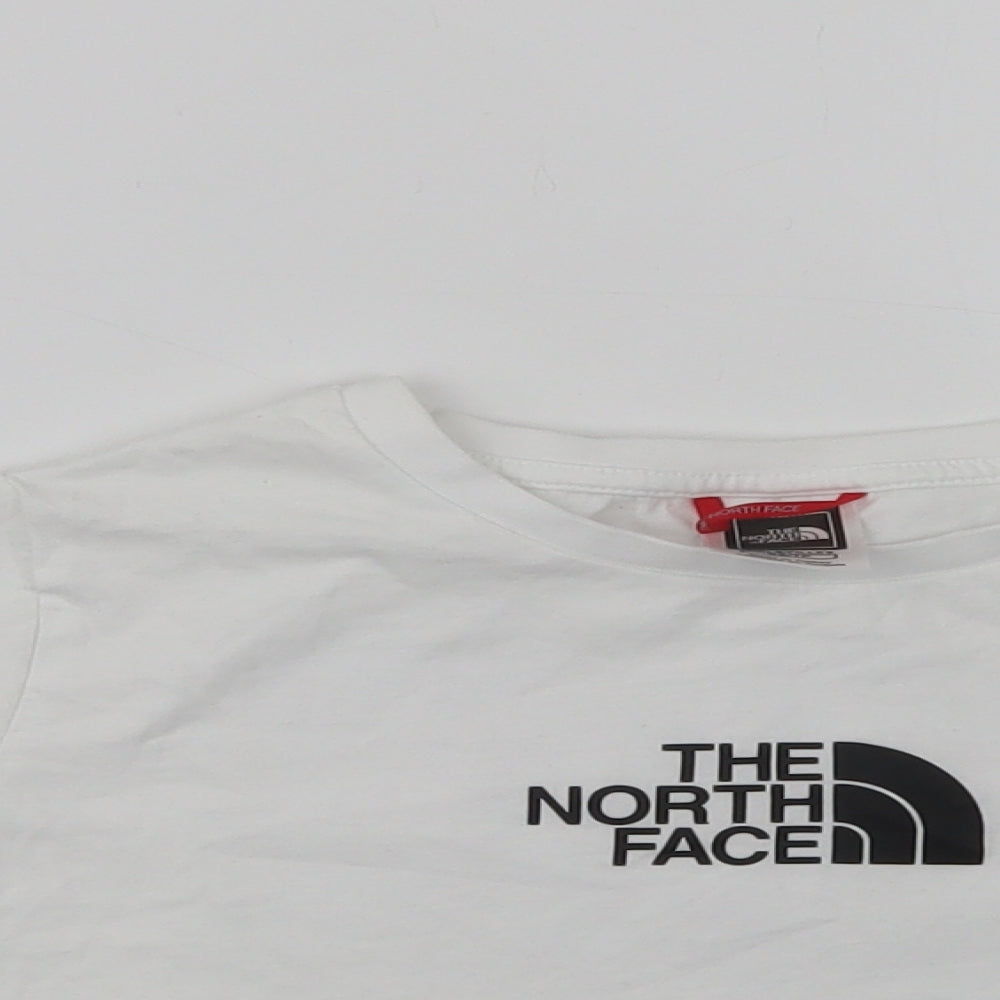 The North Face Girls White  Cotton Cropped T-Shirt Size 4-5 Years Crew Neck