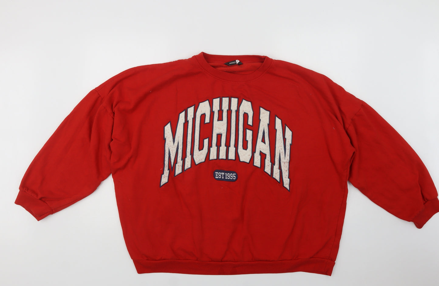 Pep & Co Womens Red  Cotton Pullover Sweatshirt Size XL   - Michigan