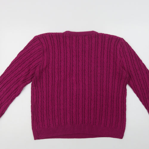 CHIC Womens Purple Crew Neck  Acrylic Pullover Jumper Size L