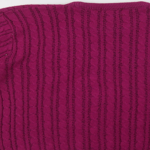 CHIC Womens Purple Crew Neck  Acrylic Pullover Jumper Size L