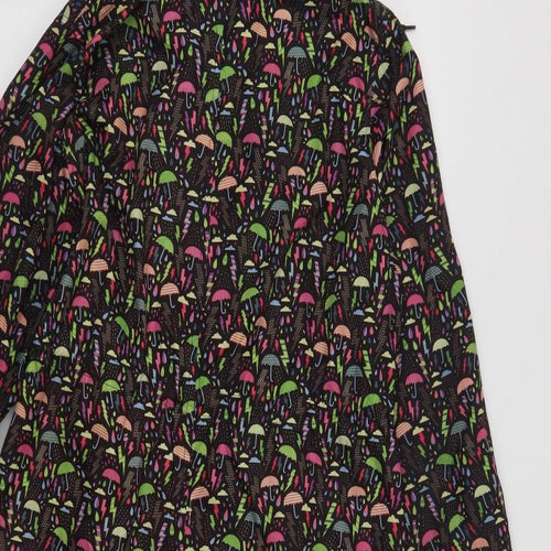 Primark Womens Black Geometric  Rain Coat Coat Size XS  Zip - Umbrella Print