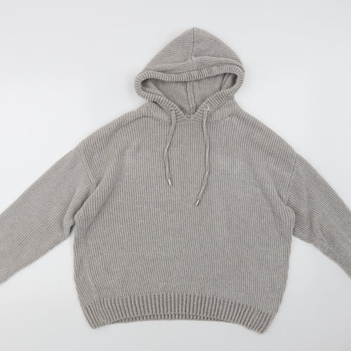Primark Womens Grey  Polyacrylate Fibre Pullover Hoodie Size XS