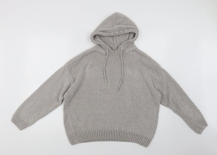 Primark Womens Grey  Polyacrylate Fibre Pullover Hoodie Size XS