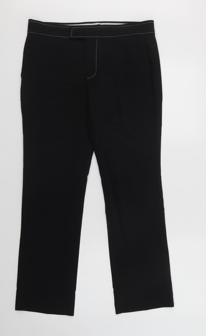 Mango Womens Black Dress Pants Trousers Size 10 L28 in Regular Button