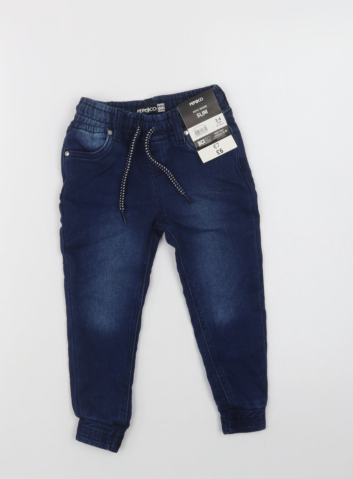 Pep & Boys Blue  Cotton Jogger Trousers Size 3-4 Years  Regular Drawstring
