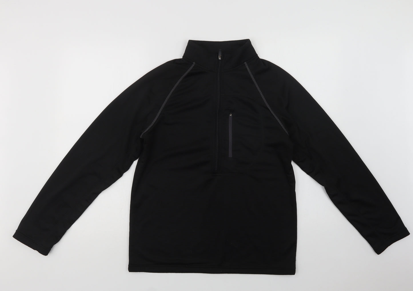 Penn Mens Black  Polyester Henley Sweatshirt Size M