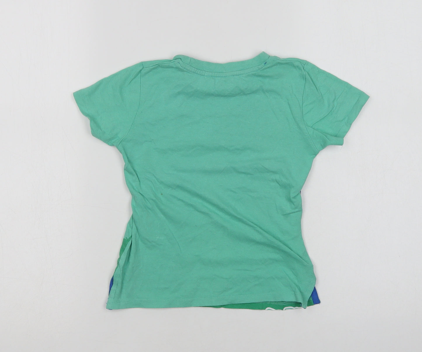 Pep & Co Boys Green  Cotton Basic Polo Size 4-5 Years Crew Neck  - Dinosaur