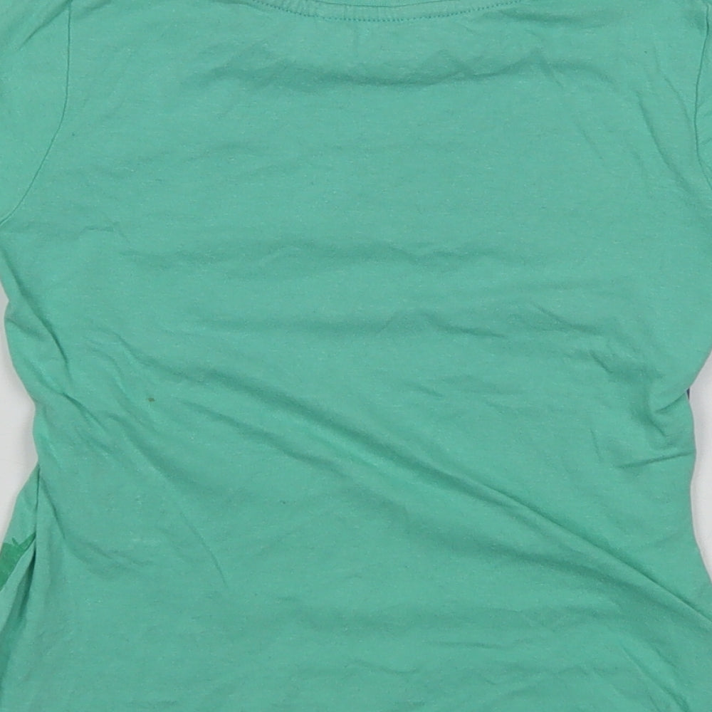 Pep & Co Boys Green  Cotton Basic Polo Size 4-5 Years Crew Neck  - Dinosaur