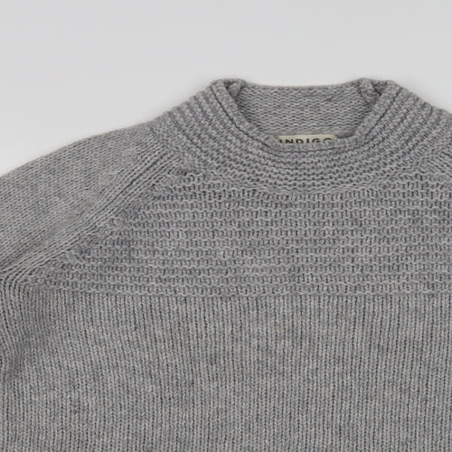 Marks and Spencer Womens Grey Mock Neck  Acrylic Pullover Jumper Size 8