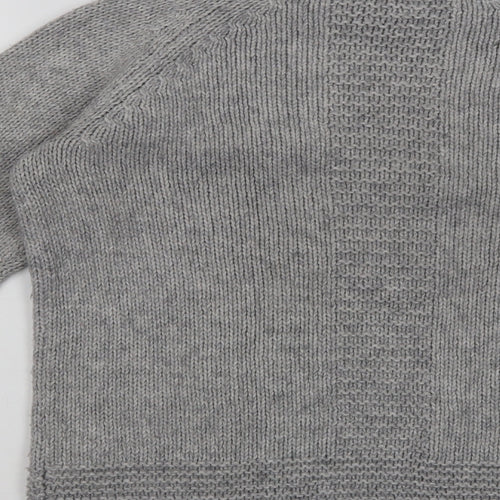 Marks and Spencer Womens Grey Mock Neck  Acrylic Pullover Jumper Size 8
