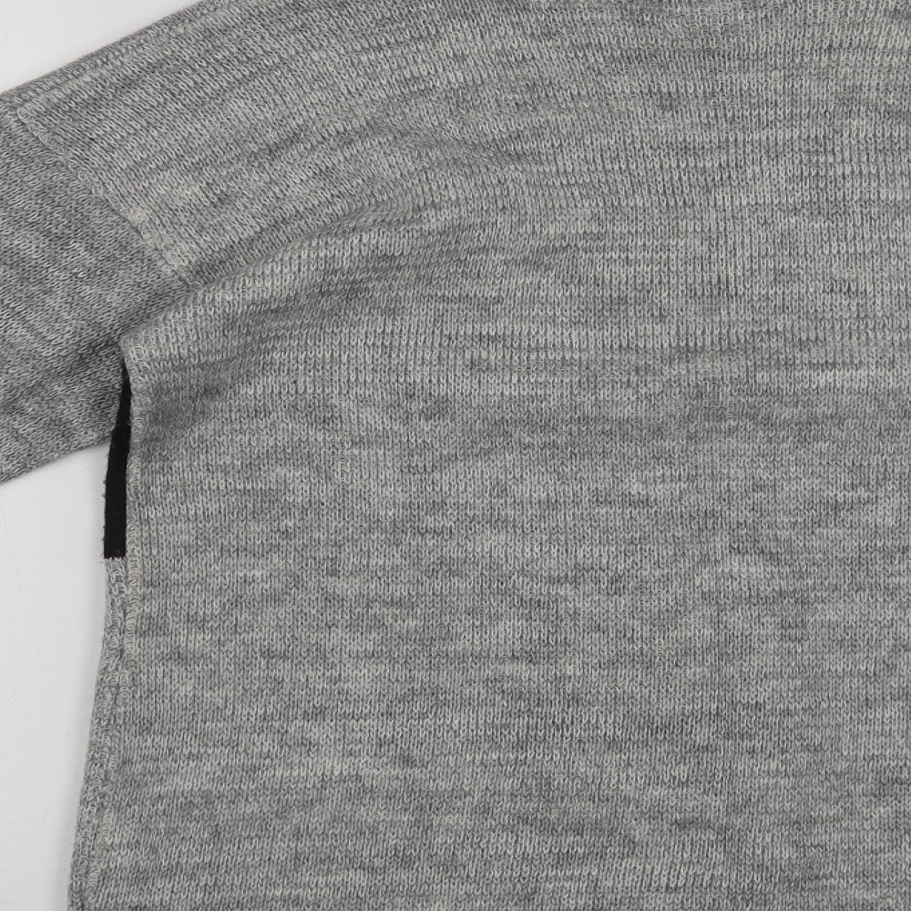 Kickers Mens Grey Crew Neck  Acrylic Pullover Jumper Size L