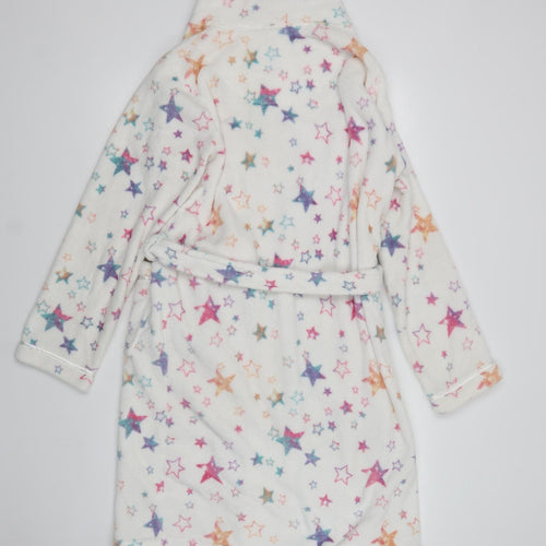 TU Womens White Geometric Polyester Kimono Robe Size M   - Star Print