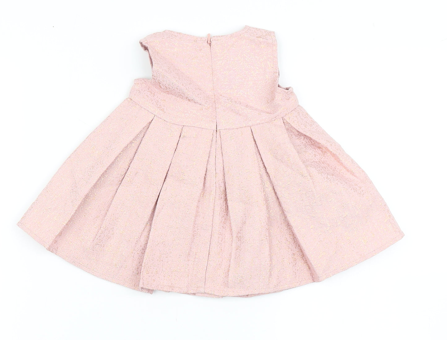 name it Girls Pink  Cotton A-Line  Size 0-3 Months  Round Neck Zip