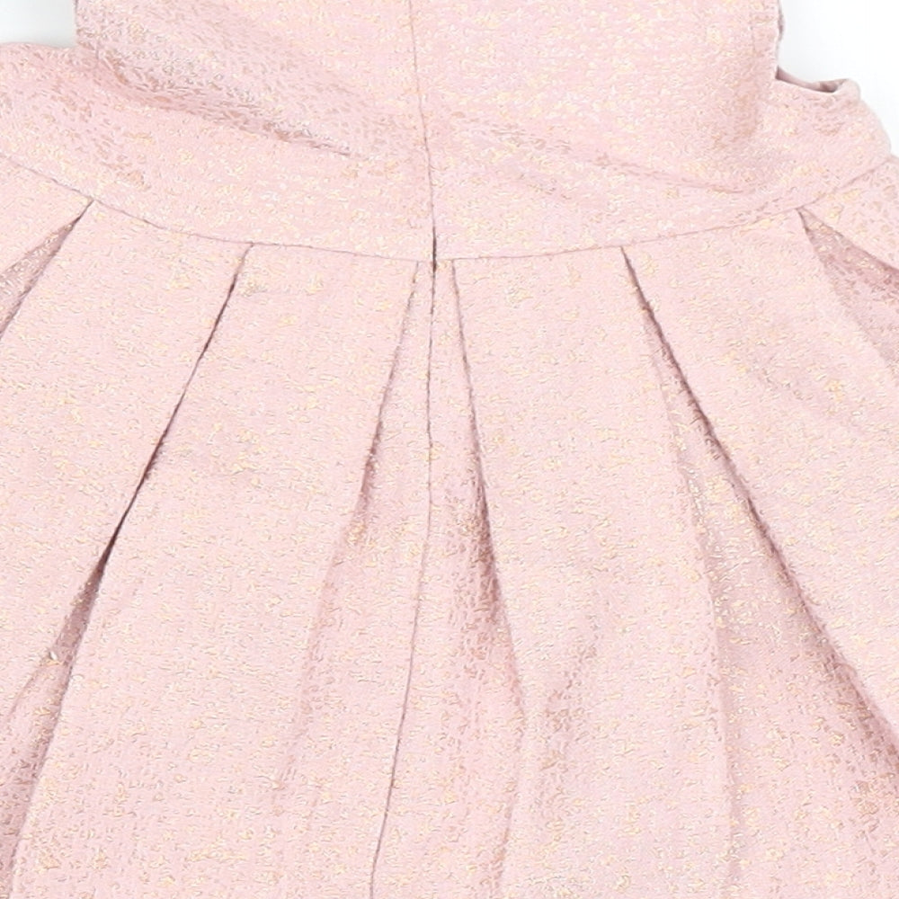 name it Girls Pink  Cotton A-Line  Size 0-3 Months  Round Neck Zip