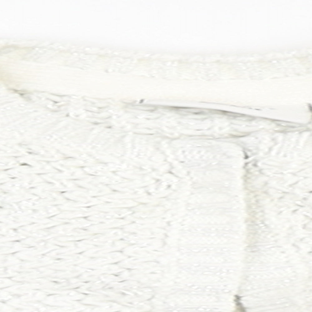 name it Girls White  Cotton Cardigan Jumper Size 0-3 Months  Snap