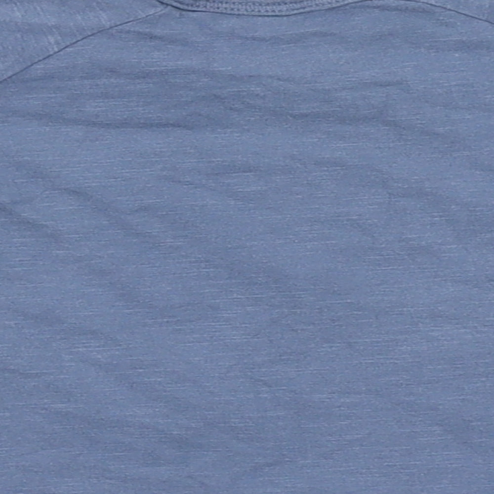 name it Girls Blue  Cotton Basic T-Shirt Size 0-3 Months Round Neck Snap - Bunny