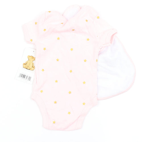 Rene Rofe Girls Pink  100% Cotton Babygrow One-Piece Size 0-3 Months  Snap - Stars