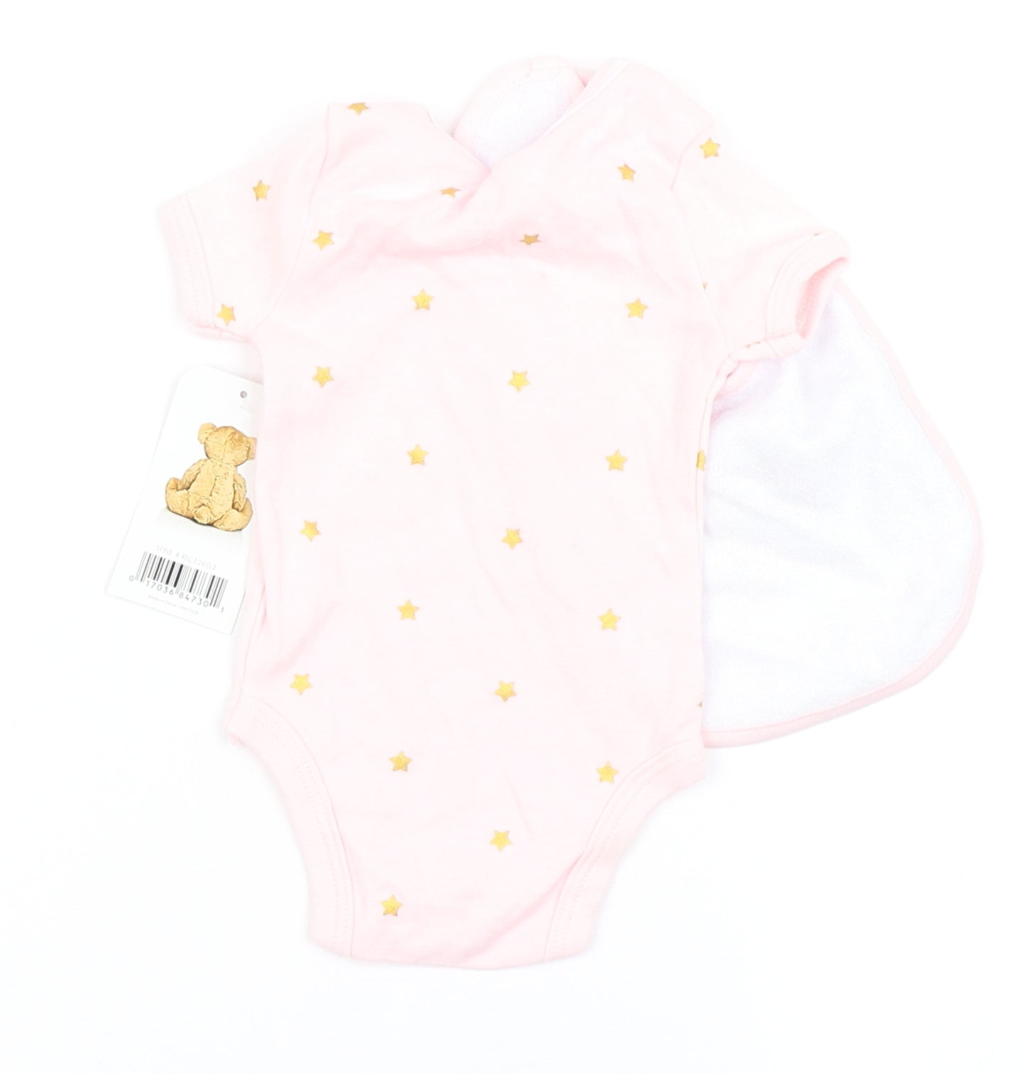 Rene Rofe Girls Pink  100% Cotton Babygrow One-Piece Size 0-3 Months  Snap - Stars