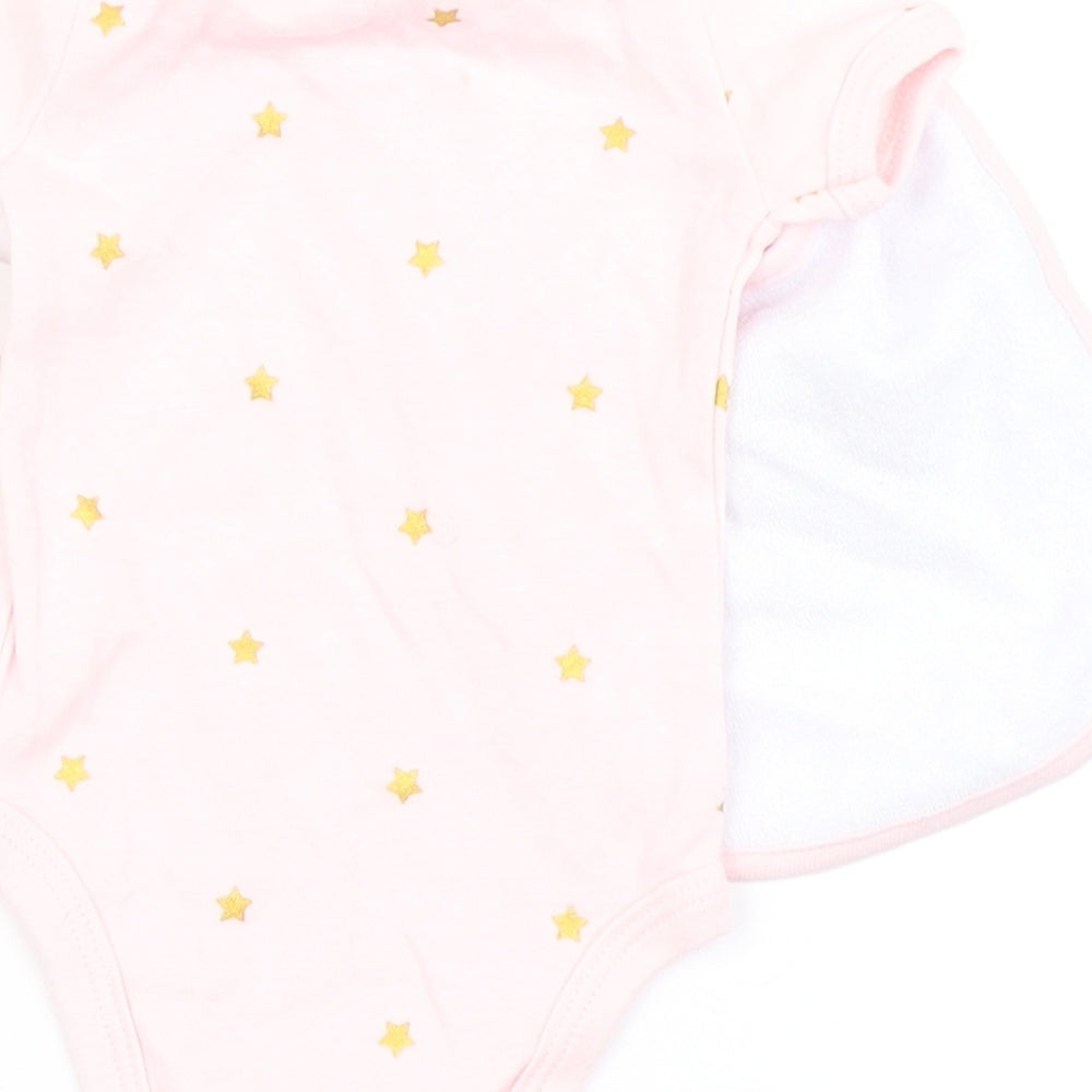 Rene Rofe Girls Pink  100% Cotton Babygrow One-Piece Size 0-3 Months  Snap - Stars