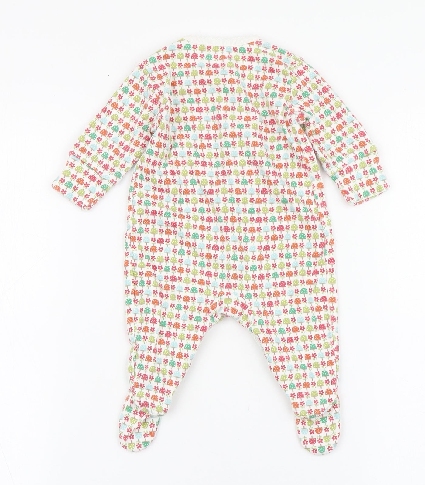 NEXT Girls Ivory  100% Cotton Babygrow One-Piece Size 0-3 Months  Snap - Mushrooms