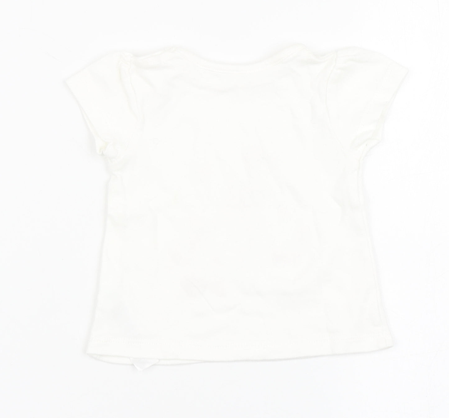 George Girls White  100% Cotton Basic T-Shirt Size Newborn Round Neck  - Bambi, Disney