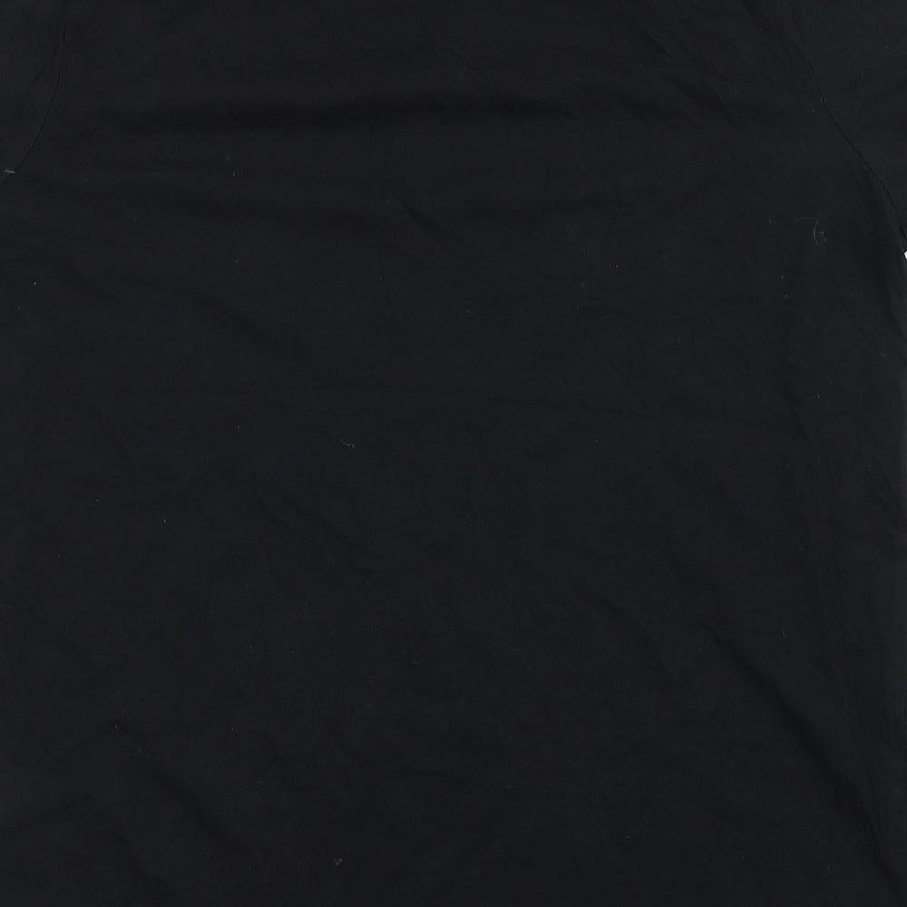 New Look Womens Black  100% Cotton Basic T-Shirt Size 16 Round Neck - Bonjour