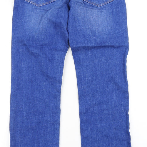 NEXT Womens Blue  Cotton Bootcut Jeans Size 12 L31 in Regular Button