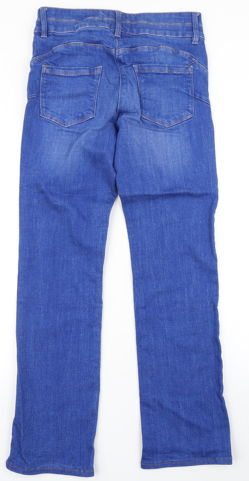 NEXT Womens Blue  Cotton Bootcut Jeans Size 12 L31 in Regular Button