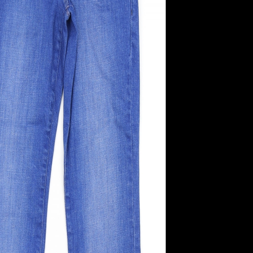 NEXT Womens Blue  Cotton Bootcut Jeans Size 12 L31 in Regular Button
