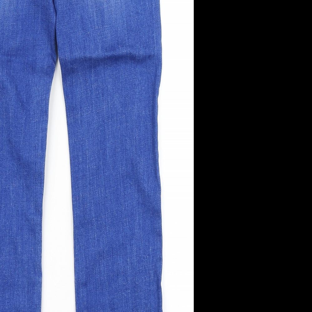 NEXT Womens Blue  Cotton Bootcut Jeans Size 12 L31 in Regular Button