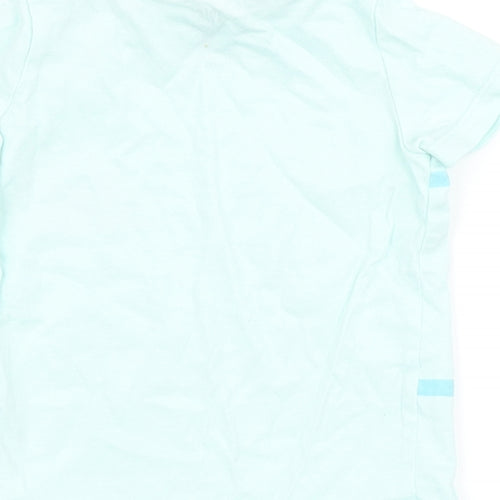 F&F Boys Blue  100% Cotton Basic T-Shirt Size 3-6 Months Round Neck Snap - Let the sun shine