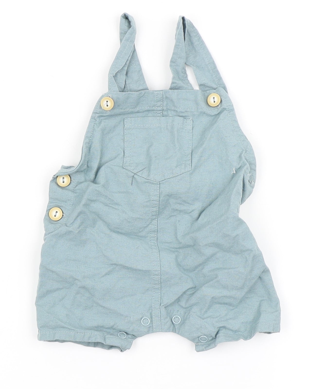 Pep&Co Boys Blue  Cotton Dungaree Outfit/Set Size 6-9 Months  Button
