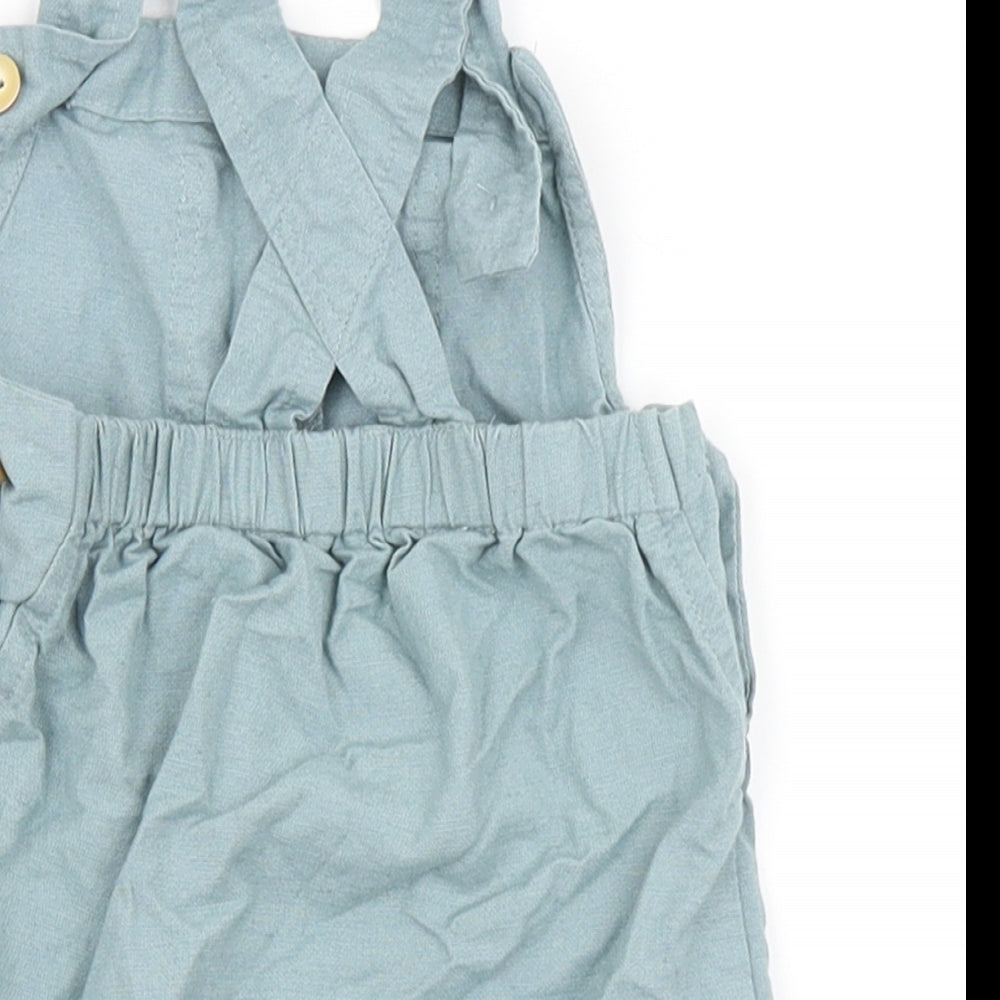 Pep&Co Boys Blue  Cotton Dungaree Outfit/Set Size 6-9 Months  Button