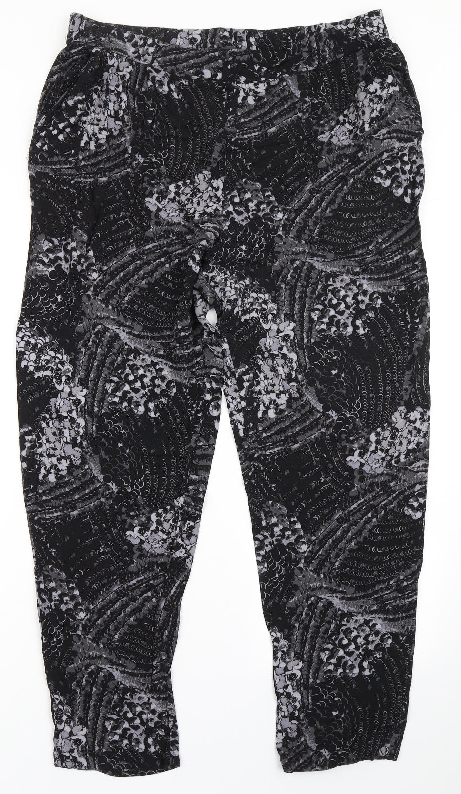 Bonmarché Womens Black  Viscose Trousers  Size 16 L27 in Regular